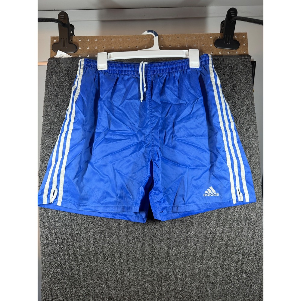 Adidas Athletic Shorts Mens L Blue 3-Stripe Soccer Gym Running 457